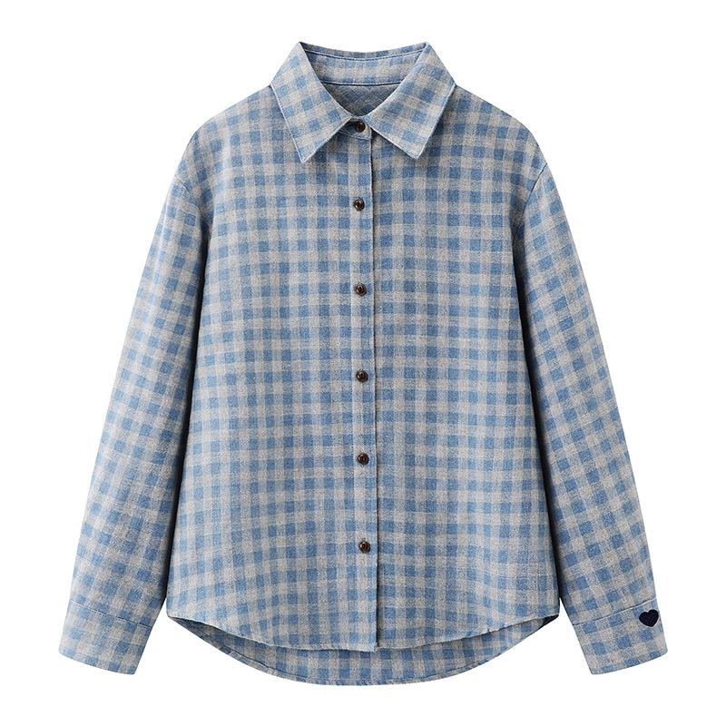 Women s Artistic Retro Long-Sleeve Shirt - Early Spring/Winter 2026 Collection XL (60-70 kg) светло-синий