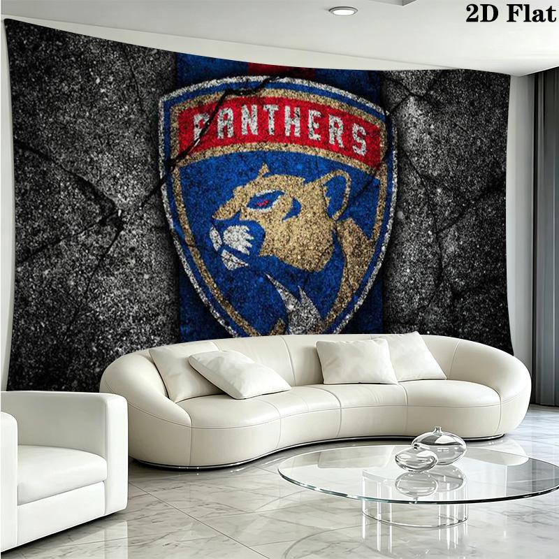 Florida Panthers Wall Tapestry Aesthetic Wall Hanging Printed Fabric Blanket Decorative Tapestries for Bedroom Living Room Home Decor