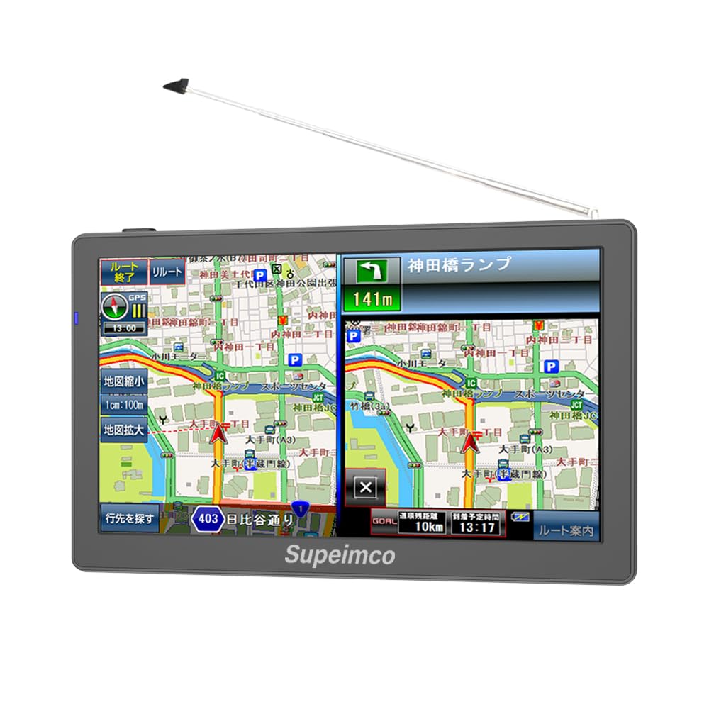 

Portable Car Navigation System with Tuner and OpenStreetMap Speed Camera Detailed Map GPS Safe Driving Electrostatic Suction Cup Compatible with чорний