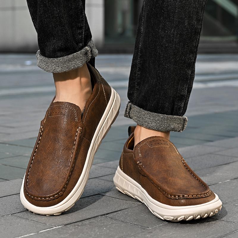 New Men's Casual Shoes Fashion Comfortable Men's Shoes High Quality Leather Men Driving Shoes Handmade Flat Shoes Men Sneakers