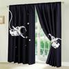 2pcs Universe Starry Sky Space Patterns Washable Rod Pocket Astronaut Curtain For Bedroom Office Kitchen Living Room Study Home