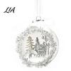 Plastic Holiday Balls Opening Christmas Ball Ornament with Bow, Tree Reindeer Snow Scene Shatterproof Inside Hanging Clear Ball, Xmas Sphere