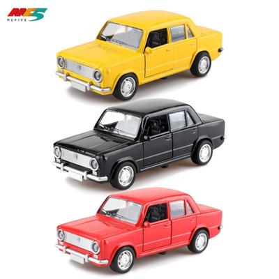 Retro Lada Sedan Alloy Model Sound And Light Pull Back Door Opening Model Car Toy