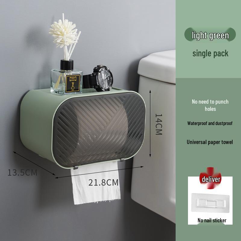 Luxury Multi-functional Toilet Tissue & Towel Holder Wall-Mount Storage Box