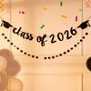 1Set 2026 Graduation Glitter Garland Bunting Banner Class of 2026 Decor Congrats Grad Party Supplies High School College Senior