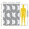Black White Geometric Pattern Waterproof Mildew-Proof Shower Curtain Modern Minimalist Decor Suitable For Wet And Dry Separation