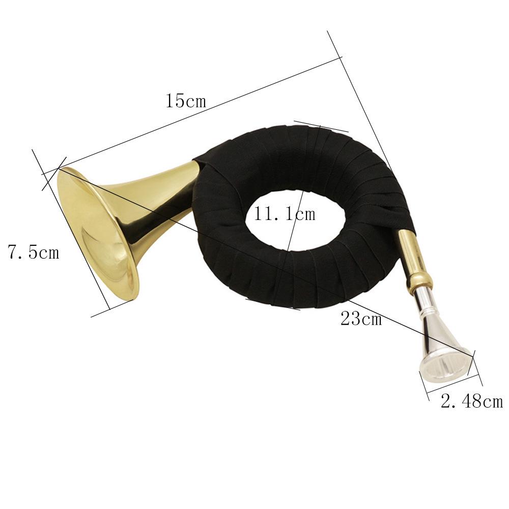 Brass B-flat French Horn Set: Gold Mini Horn with Stand