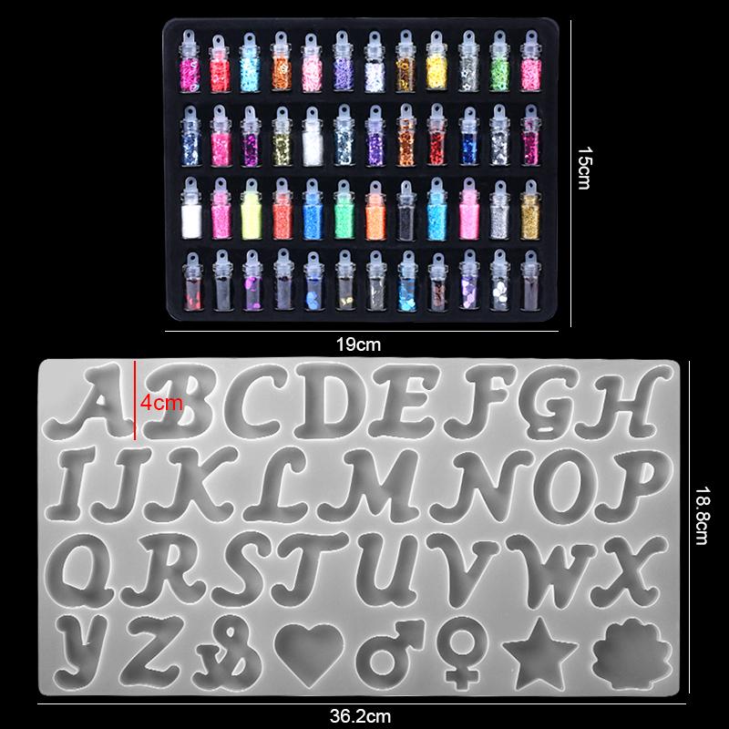 Resin Molds Silicone Kit with Epoxy Resin Supplies Dried Flowers Earring Hooks Foil Flakes Necklace Cord for DIY Jewelry Making