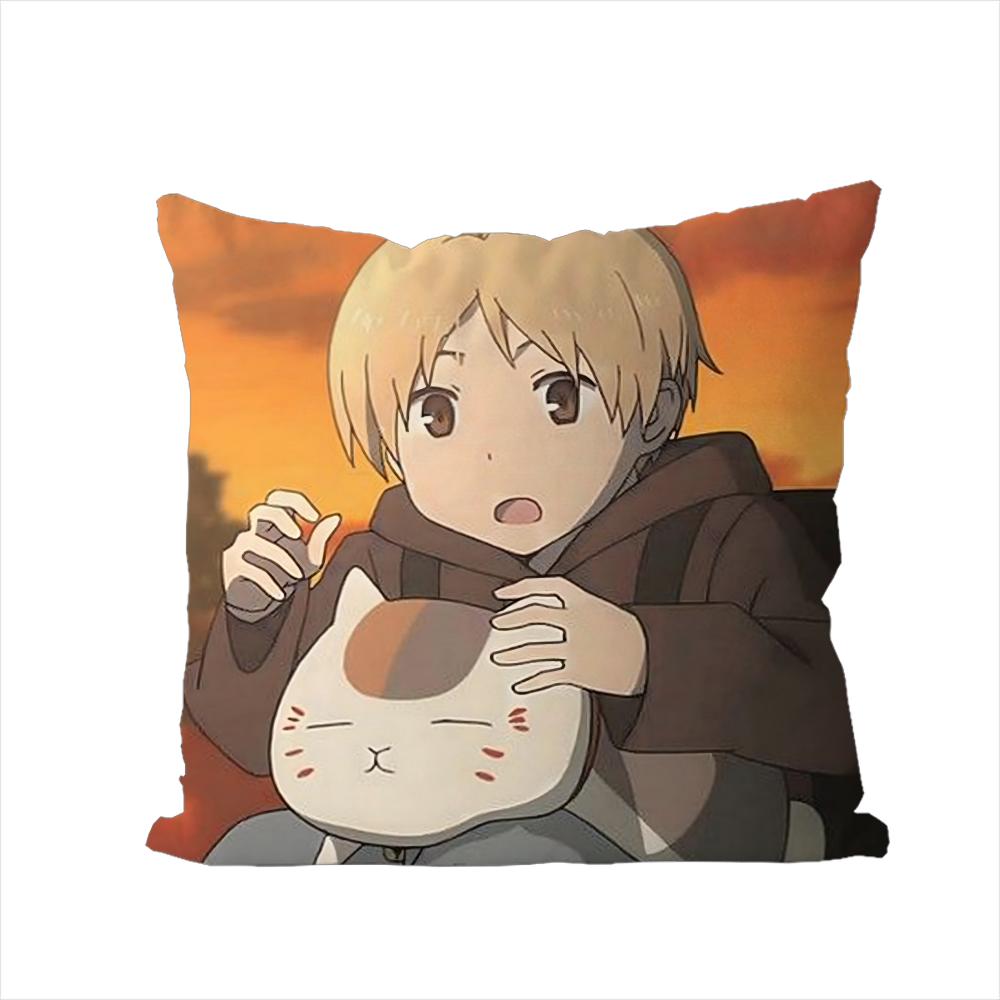Natsume Yuujinchou Pillow Case For Car Sofa Decorative Home Doublesided Print Plush Square Throw Pillow Cushion Cover