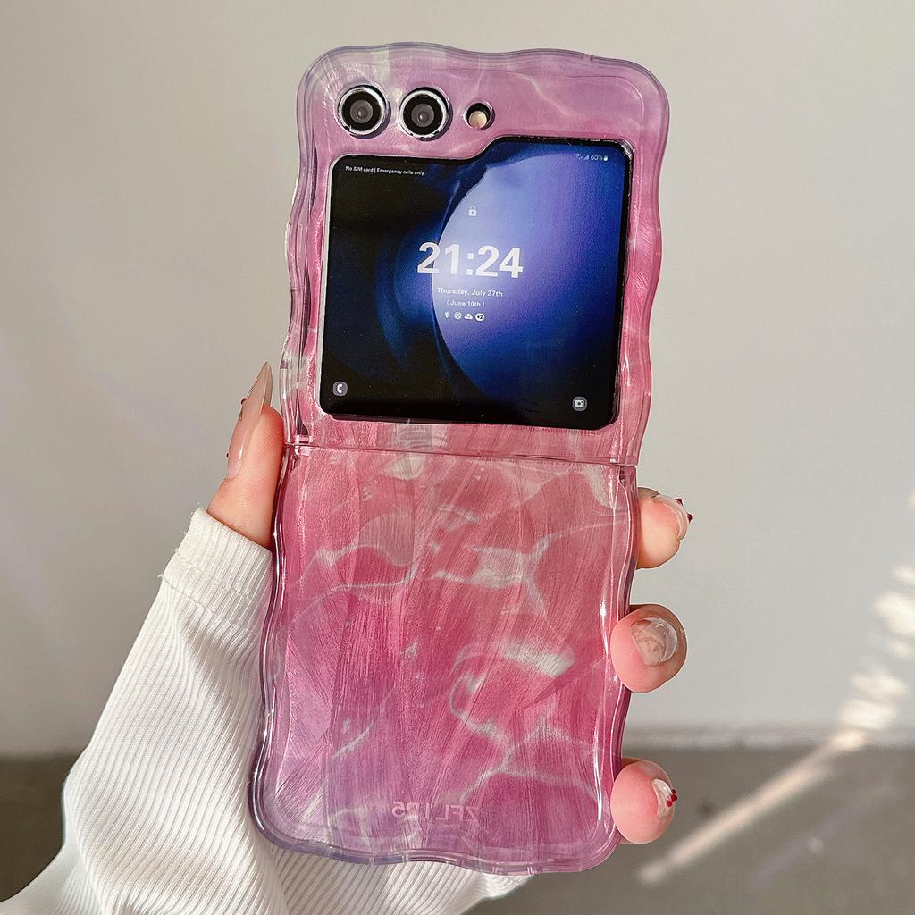 Für Samsung Galaxy Z Flip5 5G Hülle Hart PC Wellenkante Farbverlauf Handyhülle