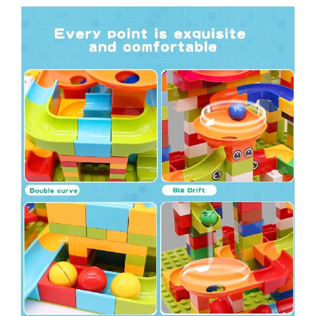 77-308 bucăți, bloc de alergare de marmură, blocuri de construcție de dimensiuni mari, pâlnie din plastic, asamblare bricolaj, cărămizi, puzzle educațional