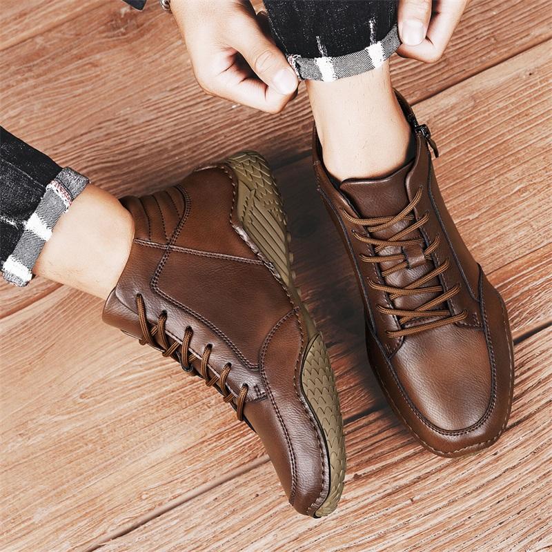 Fashion Genuine Leather Male Fashion Sneakers New High Quality Warm Winter Boots for Men 2024 All-match Men's Low Top Shoes Men's Shoes