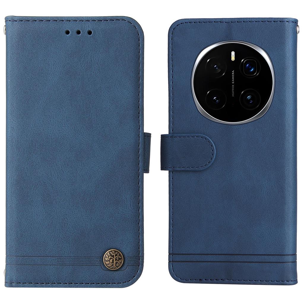 Dla Honor Magic7 Pro 5G Skórzane Etui Portfelowe Skóra w Dotyku Pokrowiec na Telefon Stojak z Paskiem