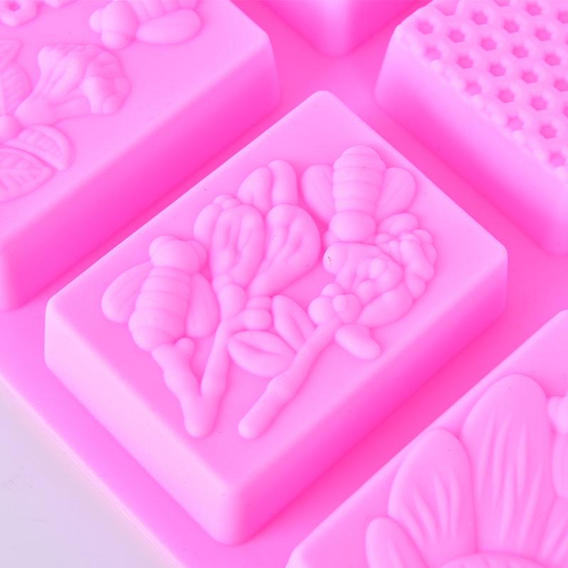 1 molde de silicona para jabón de abeja, hecho a mano, 3D