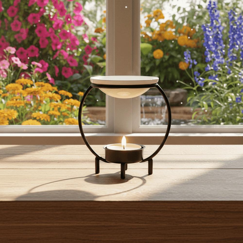 Iron Aromatherapy Candle Holder Portable Fragrance Burner Modern Aromatherapy Lamp  Yoga Practice