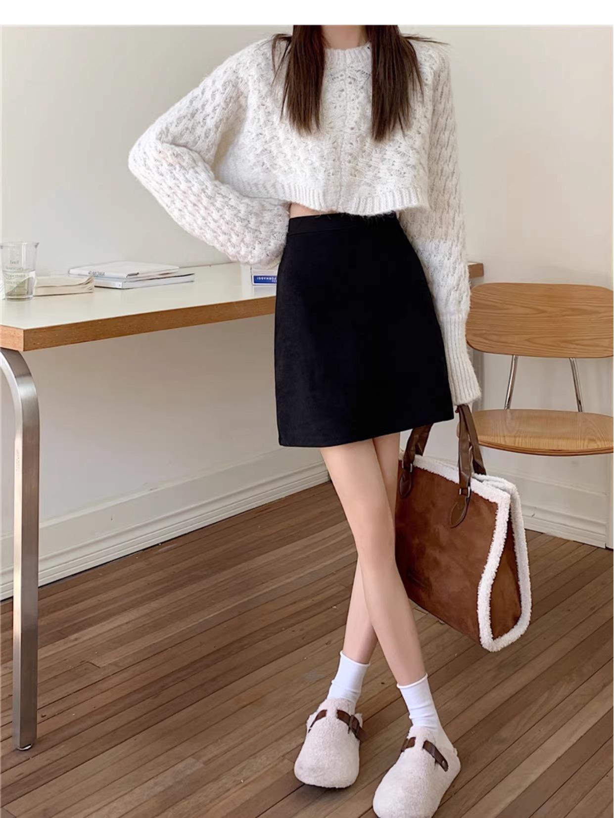 

Весенняя юбка А-силуэта с разрезом и высокой посадкой - Короткая облегающая юбка в студенческом стиле для женщин 3XL