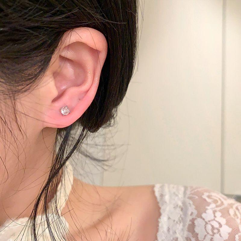 Ear-Caring Bi Medical Titanium Steel Flash Diamond Ear Bone Stud Small and Delicate Ear Stud Female Earrings Sleep No Need to Take off Earrings