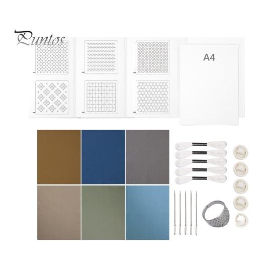 

Набір для вишивання Sashiko Водорозчинна тканина Голки Нитки Наперсток DIY Стартовий набір Sashiko для початківців Ручне стьобання та вишивання A