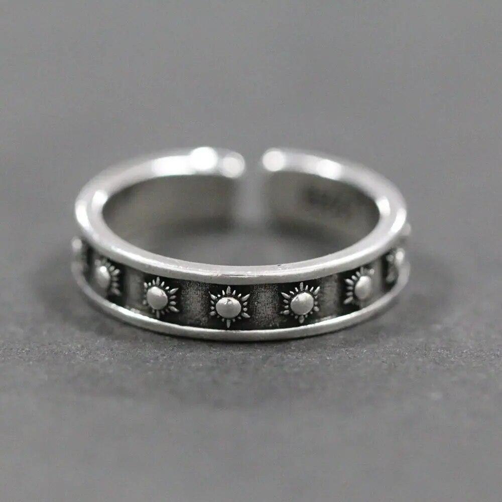 YIZIZAI Simple Make A Wish Matte Letter Ring for Women Men Retro Creative Opening Silver Color Finger Rings Party Jewelry Gifts