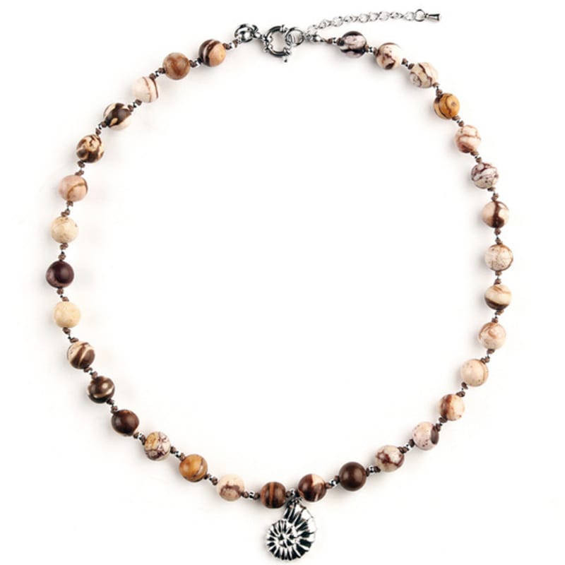 Rubati Necklace_Brown Jasper Ammonite