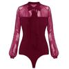 Women Sleeve Long Sexy Stretch Bodycon Bodysuit Tops Casual Leotard Plain Shirt
