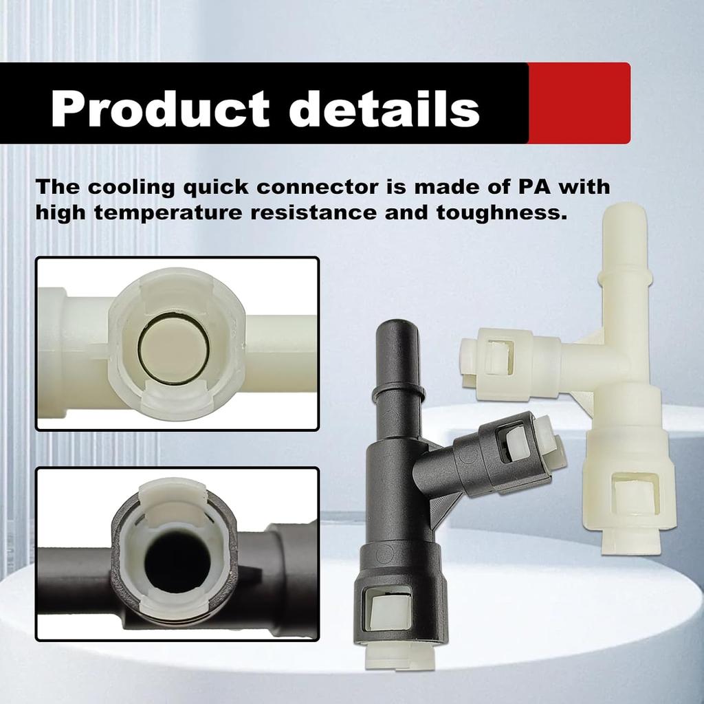 2PCS Car Heater Inlet Hose Fitting 15055343 Heater Inlet Hose Connector Tee Compatible with 00-14 GMC Yukon Sierra Chevy Tahoe Suburban Cadillac