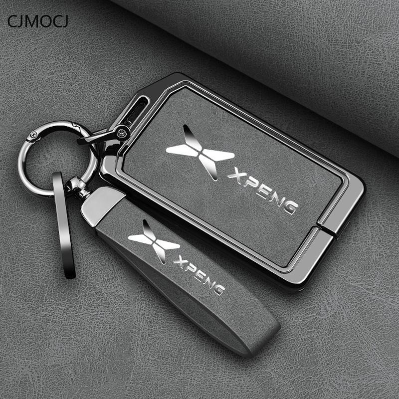 Housse de clé Premium en alliage de zinc pour Xpeng P7/G9/G3I/P5/G6 - Coque de clé protectrice Chaîne de sac à clé