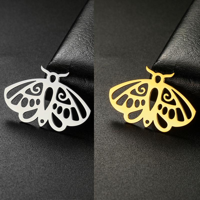 Teamer 5pcs Stainless Steel Charms Jewelry Making Evil Eye Flower Butterfly Geometric Charms Earring Necklace DIY Craft Supplies