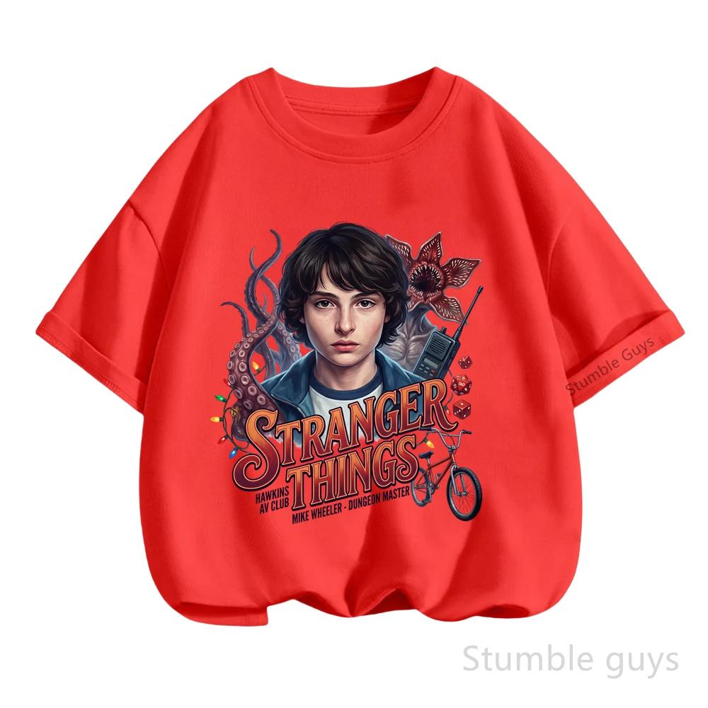 Summer Kids Daily Wear T-shirt Stranger Things Boys Clothes Girls Short Sleeve Anime Tshirt Tops Stranger Thıngs Tops
