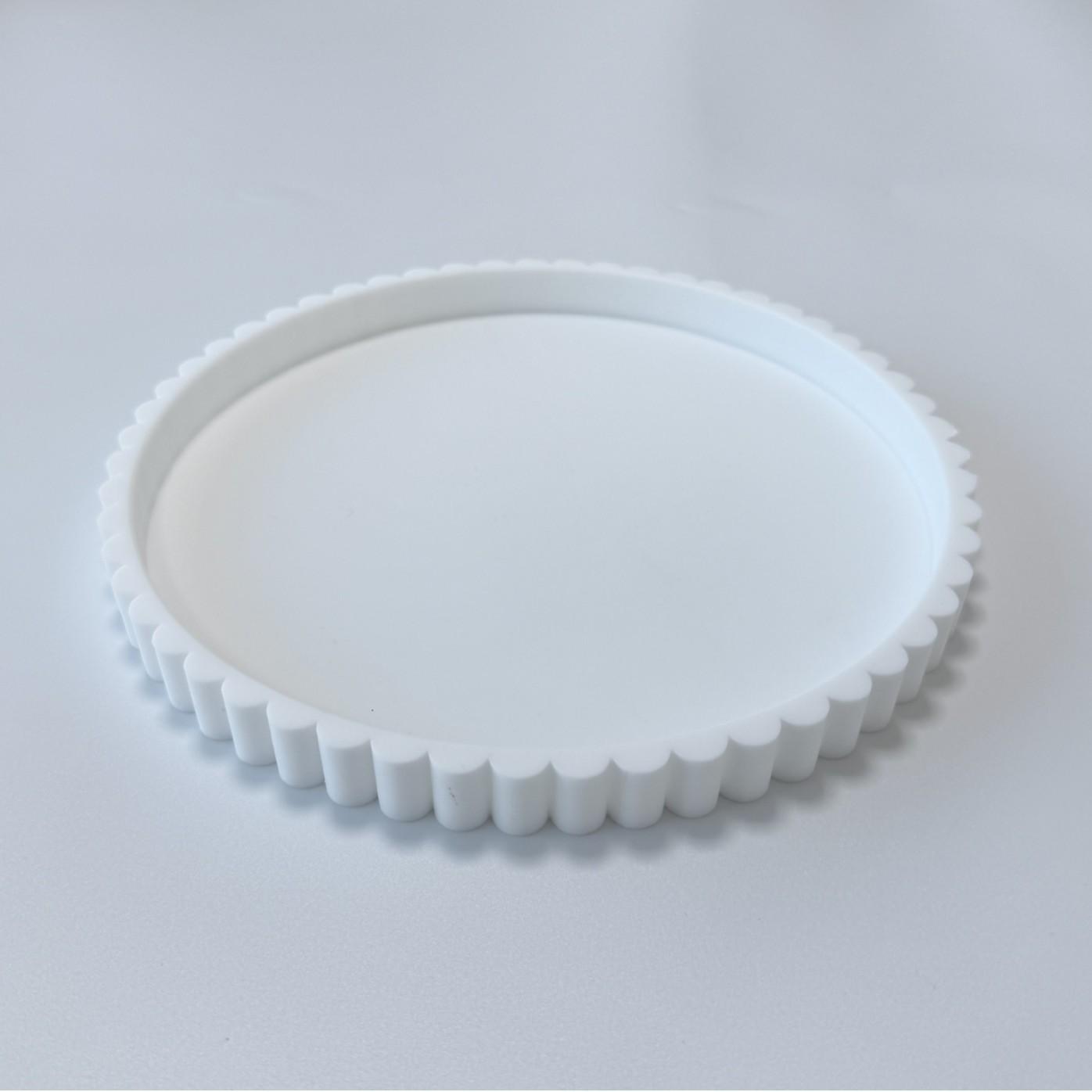 Silicone lace round fruit tray jewelry sundries storage tray household silicone food tray fruit tray белый