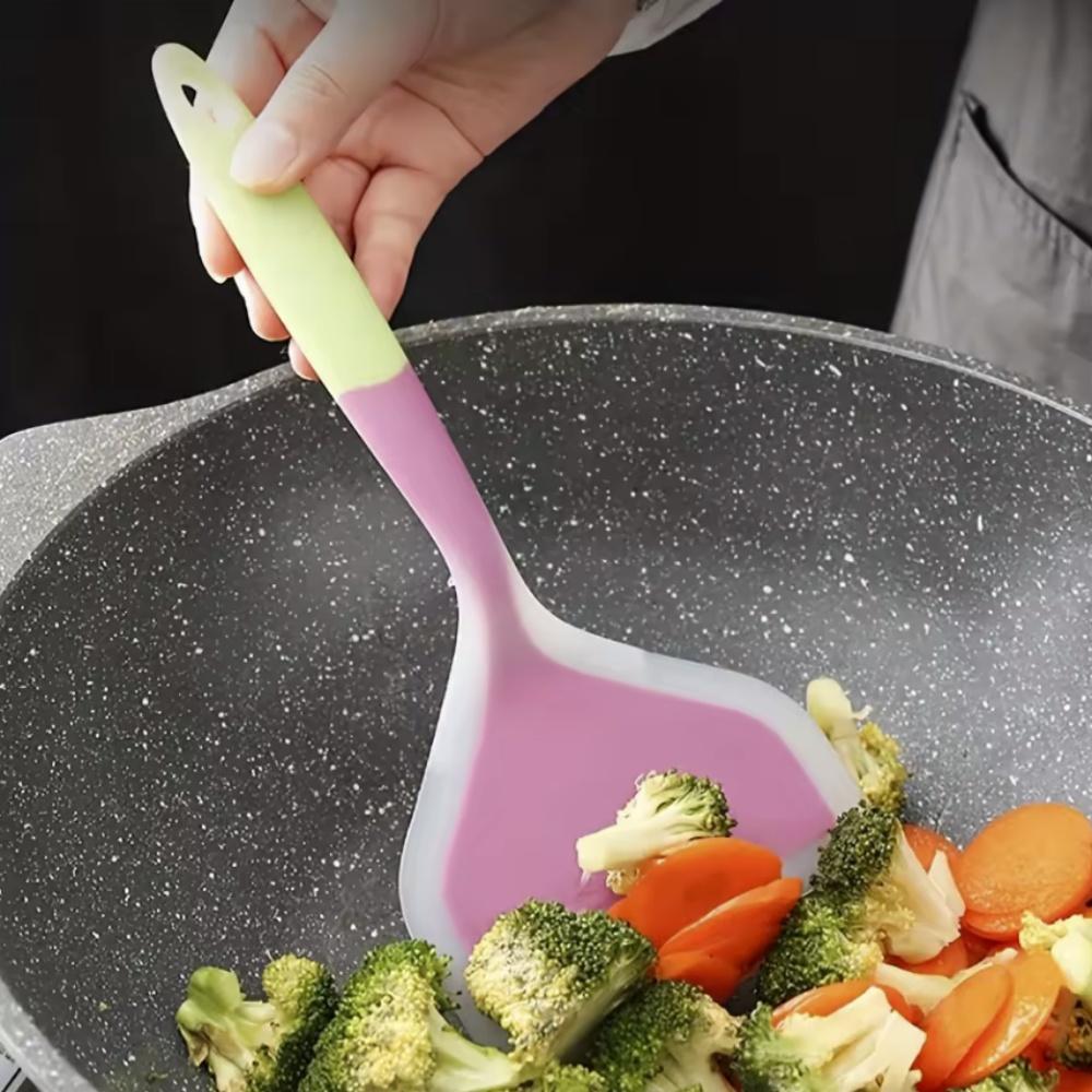 Multi-Purpose Non-Stick Pan Utensils - Silicone Egg Spatula, Wide Pancake Turner, And Egg Flipper For Cooking And Baking