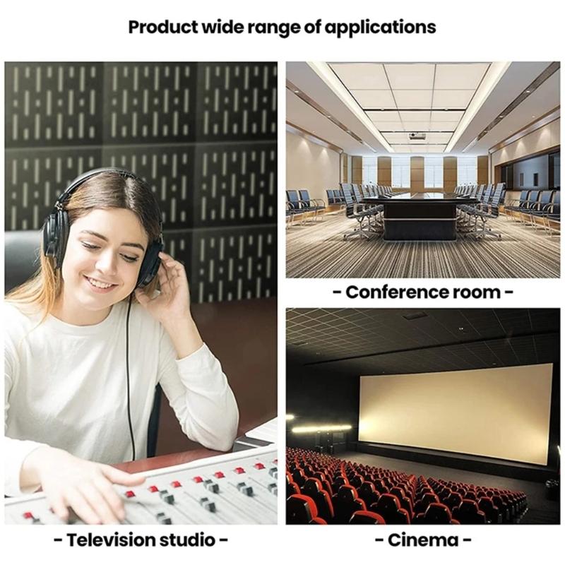 12 Pieces Acoustics Foam Wall Tiles Soundproof Foam Panel Square Wall Panels Perfect for Quiet Study Spaces and Library