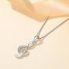 New 925 Sterling Silver Women Necklaces Fashion Love Rhythm Notes Pendant High Quality Zircon Clavicle Chain Jewelry Length 45CM