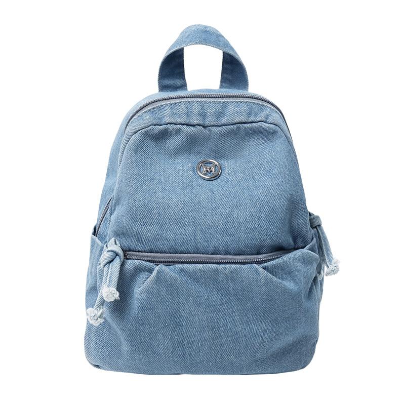 Mini Denim Backpack for Women – Compact Washed Jeans Style Bag – Perfect for Daily Use & Travel