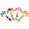 Wooden Cartoon Smiley Handbell Wooden Infant Rattle Kindergarten Toy Factory