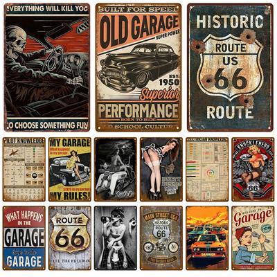 Vintage Metal Sign Plaque Painting Motorcycle Retro Tin Sign Bar Cafe Club Garage Car Pub Iron Home Decoration Wall Decor Art