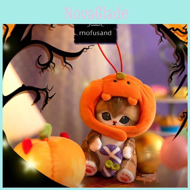 Entzückender Mofusand Katze Kürbis Plüschanhänger Süße Puppe für Halloween-Dekoration