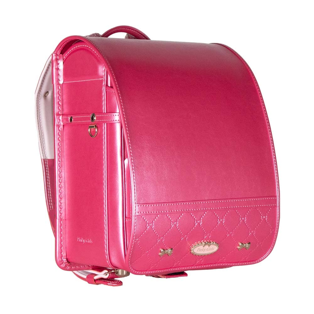 

Pinky Girls School Bag Lumiere Ribbon Noble Pink in flat file of pearl back [pinky girls/Made Japan/Girls/Girly/A4 compatible/Made material/Winged