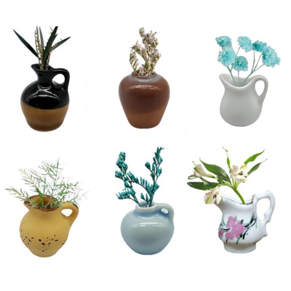 24 Style Mini Ceramics Vase Fridge Magnet DIY 3D Vase Creative Message Magnets Sticker for Air Conditioners Fridge Decorations