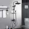 Bathroom Shower Faucet Set Matte Black Wall Mount Rainfall Shower Mixer Tap Bathtub Shower Mixer Tap 3-way Shower Mixer
