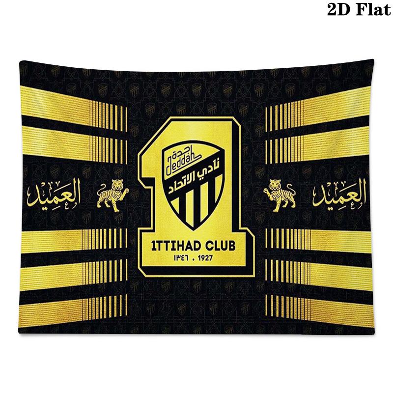 1ttihad Club Wall Tapestry Aesthetic Wall Hanging Printed Fabric Blanket Decorative Tapestries for Bedroom Living Room Home Decor