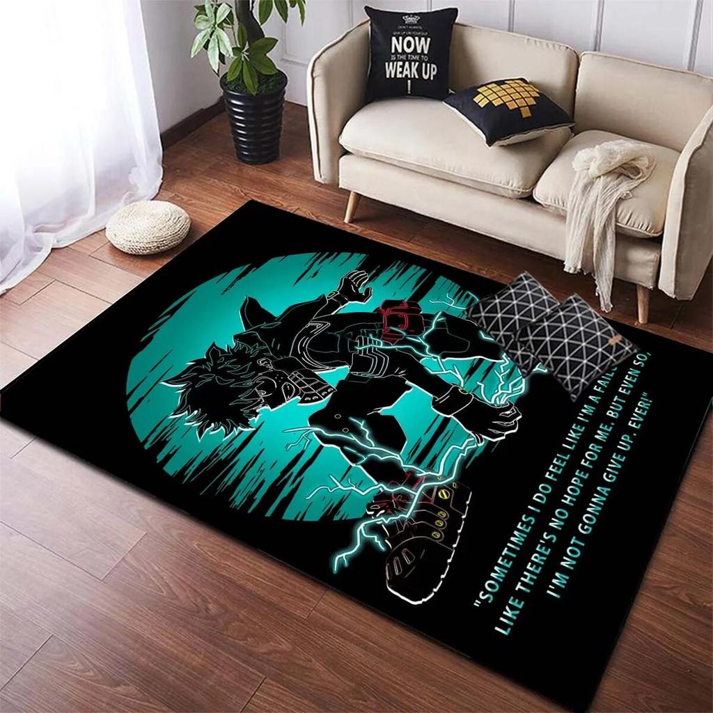 Japanese Anime Cartoon My Hero Academia Large Area Rug for Living Room Bedroom Dorm Floor Mats Doormats