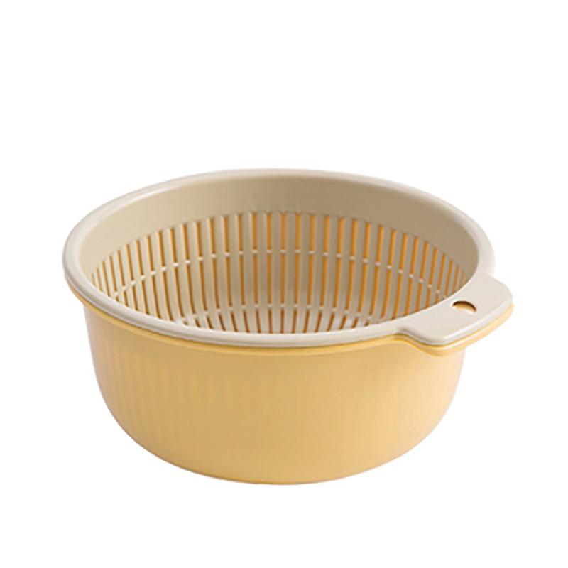 Kitchen Double-Layer Drain Basket Rotatable Storage Basket for Washing Vegetables Fruit Colander Baskets Kitchen Tools