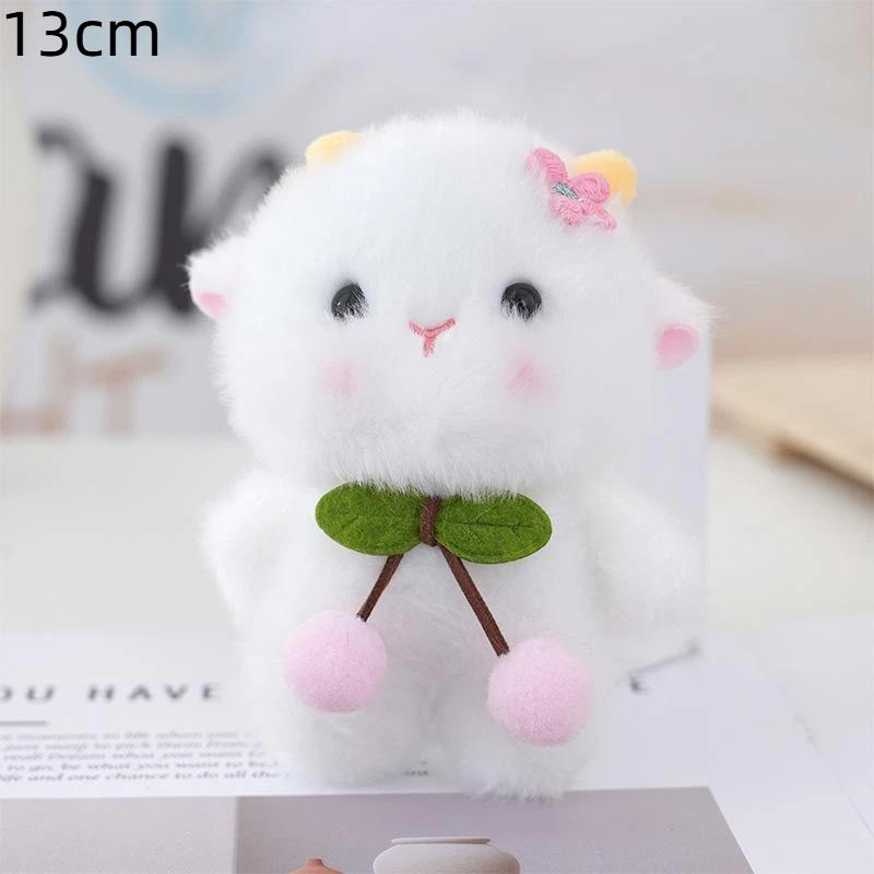 Soft Fluffy Sheep Stuffed Keychain Lovely Lace Skirt Animal Pendant for Kids Purse Accessory Party Gifts