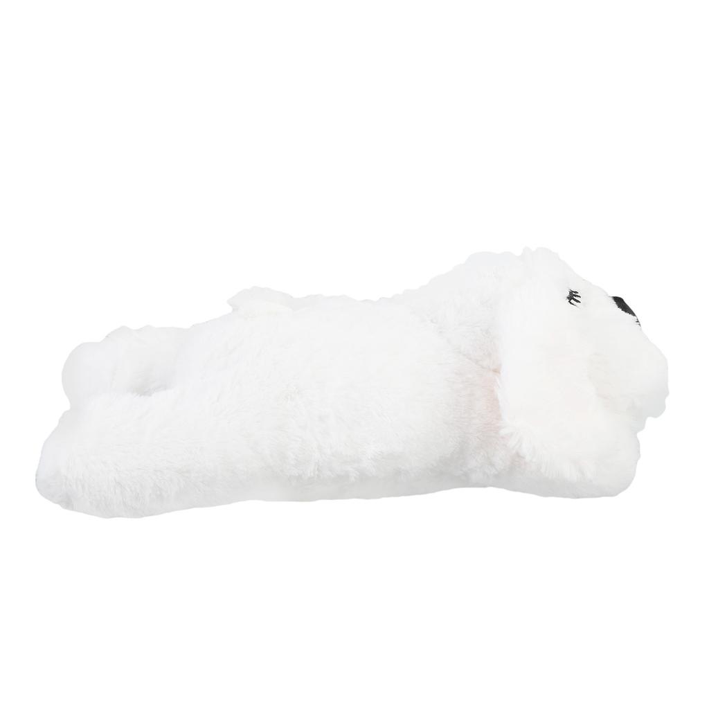 Heartbeat Puppy Toys Interactive Stuffed Animal Heartbeat Plush Toy for Pet Behavioral Sleep Calming Aid White
