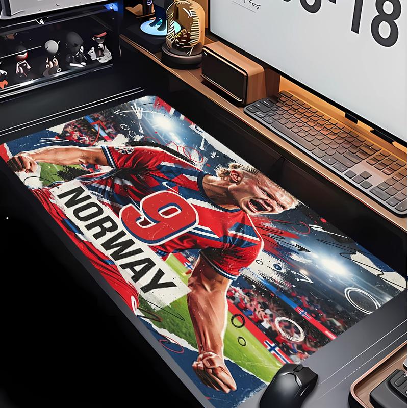 Erling Haaland Fußballmuster Mauspads Nicht?Rutschfestes Gummi-Basis Gaming-Mauspad Für Schreibtisch Büro Zuhause