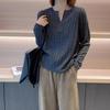 French Retro V-neck Knitted Sweater for Women In Autumn and Winter Slim Fit Long Sleeved Base Shirt for Outerwear