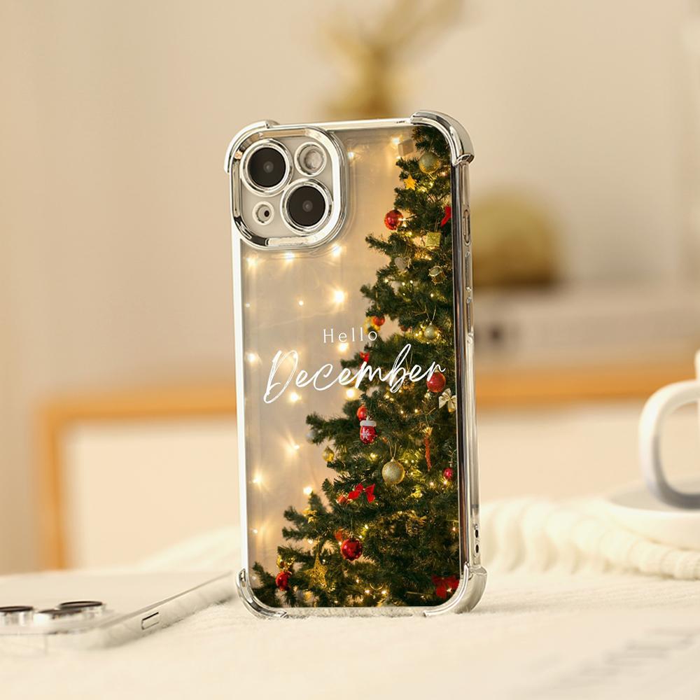 Ae117 Frohe Weihnachten Frohes Neues Jahr Design Galvanisierte TPU Handyhüllen für Xiaomi 11 Lite Redmi Note 13 Pro 12C Huawei Vier-Ecken-Schutzhülle