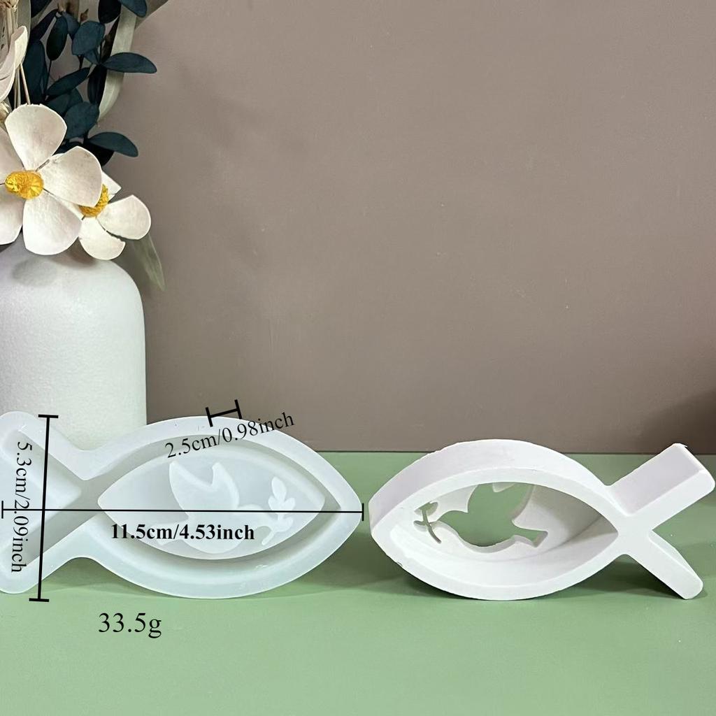 Jesus Fish Candle Holder Silicone Plaster Mold Candle Drip Balloon Light Ornament Home Decoration