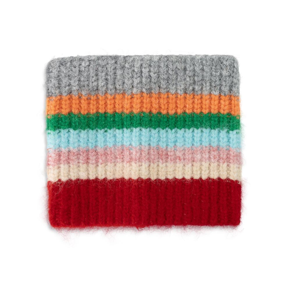 New creative rainbow gradual change knitted hat wool hat women s autumn and winter warm cute pullover hat fashion versatile